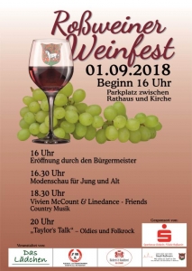 Roßweiner Weinfest am 01.09.2018 ab 16:00 Uhr