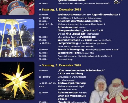 27. Roßweiner Weihnachtsmarkt vom 30. November bis 02. Dezember 2018